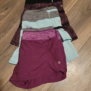 lululemon athletica Red and Green Mini Skirt Athletic